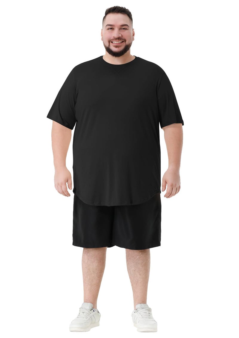 LETAOTAO Mens Longline Gym Muscle Bodybuilding Tshirts Hipster Reflective Line Scallop Crewneck Tees Shirts Tops - Image 5